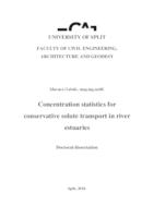 Concentration statistics for conservative solute transport in river estuaries