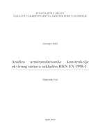 prikaz prve stranice dokumenta Analiza armiranobetonske konstrukcije okvirnog sustava sukladno HRN EN 1998-1